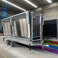 Équipement de trampoline mobile pour parc d'attractions, trampoline sur remorque 4 en 1 en vente