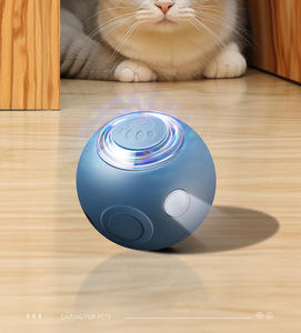 Bola automática USB para gatos, sin reglas, luz giratoria, evitación automática <span class=keywords><strong>de</strong></span> obstáculos, bola para morder impermeable para perros y gatos - Product Image 5