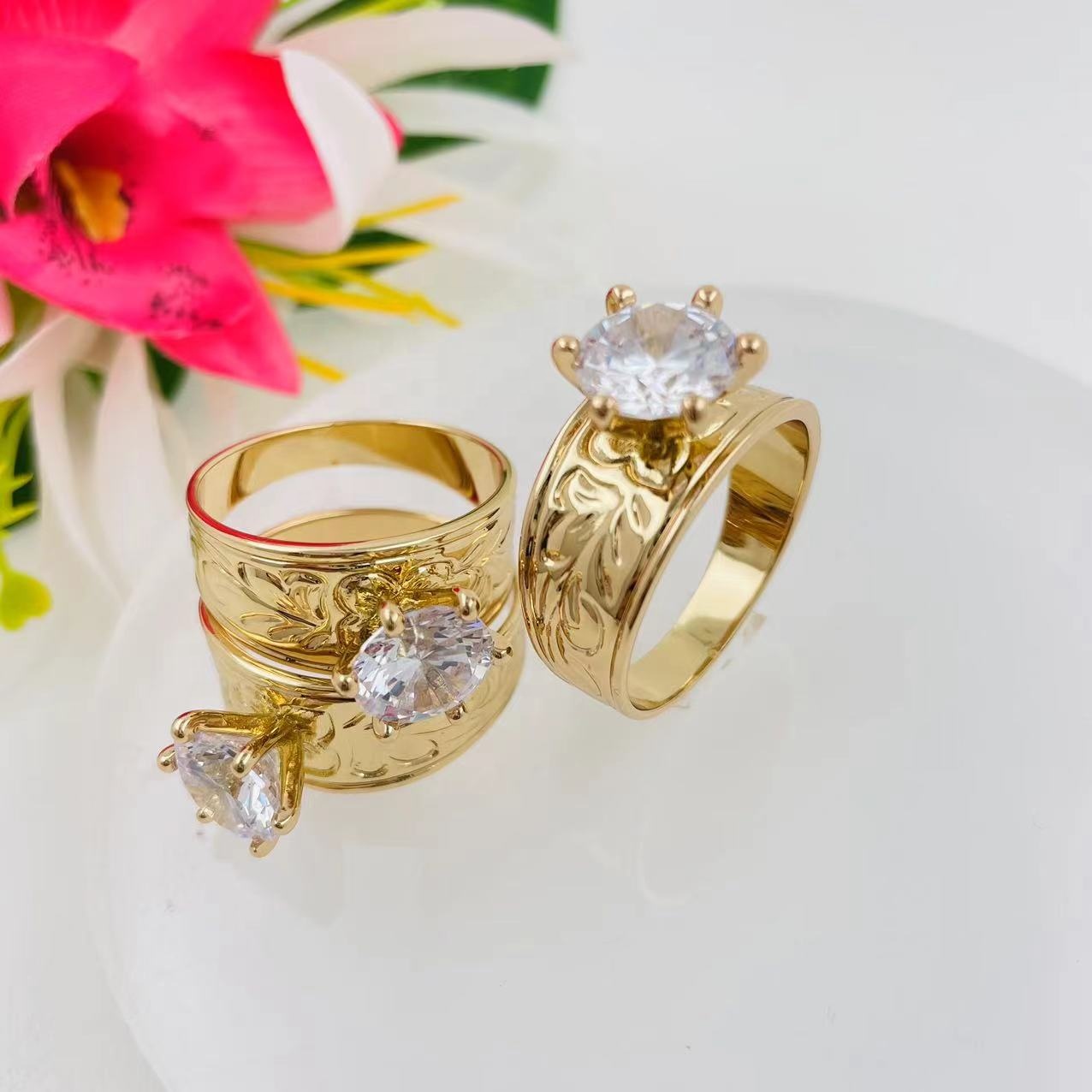 JX113C Diamond Ring - 6 Sizes Ready to Ship - 12mm Wide