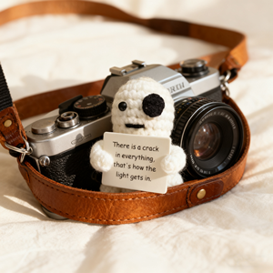 Jouets en crochet faits main polyvalents transfrontaliers 2025 (cadeau de fête) et pingouin (accessoire de voyage) avec message d'encouragement pour les événements - Product Image 3