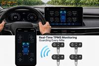 Sistem Pemantau Tekanan Ban TPMS 116Psi 2026 Internal Bluetooth Monitor Mobil 4 Sensor untuk Sedan SUV Truk MPV Camper Van OEM
