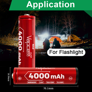 แบตเตอรี่ลิเธียมไอออน18650ลิเธียมไอออน3.7V 4000mAh N40 10A PCB แบบชาร์จไฟได้ - Product Image 3