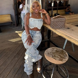 Viviblook กางเกงยีนส์ผู้หญิงเอวสูง, กางเกงยีนส์ใส่ทำงานมีกระเป๋าปะติดกระดุมสำหรับฤดูร้อน - Product Image 3