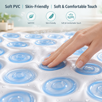 Tapis de Bain Massant Doux et Luxueux à Bulles, Surface en PVC Flexible Premium Respectueuse de la Peau, Contrôle Sans Fil à 6 Vitesses Réglables, Utilisation dans la Baignoire