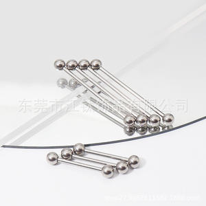 Piercing per l'orecchio a barra dritta in lega di titanio G23 con filettatura interna, anello da lingua per matrimonio; con zircone ASTM-F136 come pietra principale - Product Image 4