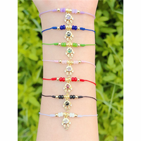 Bracelet à breloques pour filles tendance CH-CKT0778, bracelet pendentif enfant fille couleur CZ en gros, bracelet en corde réglable, bijoux