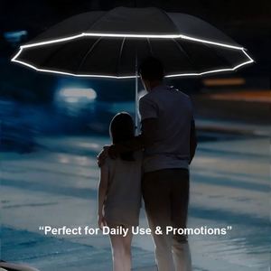 Parapluie pliable haut de gamme entièrement automatique, protection solaire et pluie, logo personnalisé, grande taille renforcée, vente en gros - Product Image 4