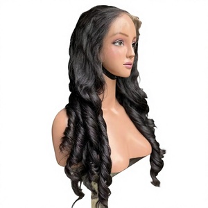 Perruque de cheveux humains vierges naturels à boucles rebondissantes, double densité, avec closure frontale super double densité, transparente, sans colle, cheveux vietnamiens - Product Image 1