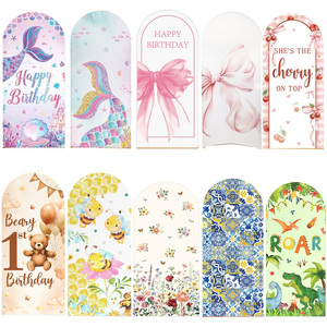 Housse en tissu pour arche de mariage de 6 pieds, idéale pour les fêtes d'anniversaire d'enfants, les cérémonies, les banquets, la décoration d'arche de ballons et comme toile de fond - Product Image 1