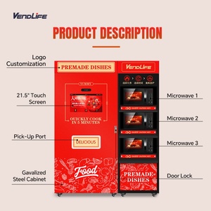 Cuisson du distributeur automatique chauffé de sandwich à hamburger de pizza de nourriture chaude automatique avec l'écran tactile - Product Image 2