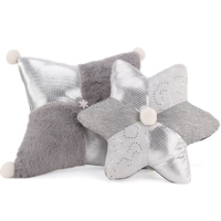 Coussins de canapé de Noël pour la famille Zaves, 14 pouces et 12 pouces, décoration intérieure pour les fêtes, polyester de haute qualité, peluche argentée, cadeau de Noël