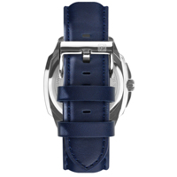 NAVIFORCE 9269 Argent Bleu Luxus Uhr Herren Bracelet en cuir Montre à quartz pour homme avec mouvement japonais supérieur Affichage double date
