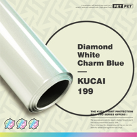 Film Adhésif pour Voiture en Vinyle, Vente en Gros Chine, Offre Spéciale, Blanc Diamant Charm Blue, Film de Recouvrement pour Véhicule, 1.52*17M/ROULEAU