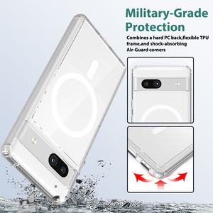 Coque de téléphone transparente transparente antichoc couverture mobile magnétique de haute qualité coque de téléphone portable en acrylique pour Google <span class=keywords><strong>Pixel</strong></span> 7A - Product Image 4