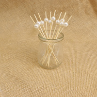 Piques à cocktail en bambou argenté de 12 cm, brochettes fantaisie pour apéritifs et fruits, cure-dents jetables pour fêtes et traiteurs