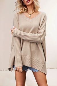 Nuovo Abbigliamento <span class=keywords><strong>Donna</strong></span> Autunno e Inverno: Maglione Lavorato a Maglia alla Moda con Scollo a V, <span class=keywords><strong>Taglie</strong></span> <span class=keywords><strong>Forti</strong></span>, Pullover Sexy - Product Image 5