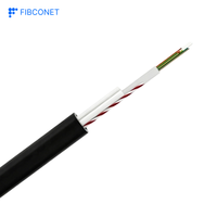 Kabel Serat Optik Mini ASU 12 24 Core Singlemode Aerial Self-supporting Rentang 80m 120m Kabel Jaringan FTTH Luar Ruangan