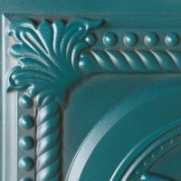 Plaques de plafond artistiques en PVC, panneaux muraux imperméables pour hôtel de luxe léger PL31, couleur cyan antique