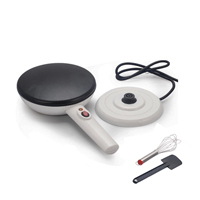 Crêpière Électrique Portable Blanche Antiadhésive pour Crêpes et Pancakes – Idéale pour le Petit-Déjeuner à Domicile