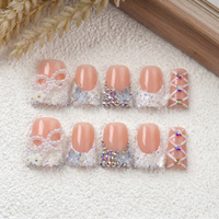 Ongles artificiels en acrylique faits à la main, conformes à la norme MSDS, en PMMA 3D courbé, à pression, couvrance totale, 10 pièces