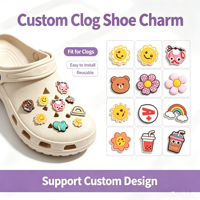 Breloques de chaussures personnalisées en PVC souple pour sabots, avec logo et motifs de dessins animés, détachables, vente en gros