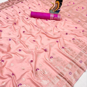Saris de algodón de seda suave pura de primera calidad con traseros tejidos por todas partes con la colección Classic Pallu Saree - Product Image 1