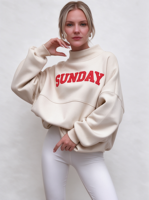 Sweat-shirt personnalisé pour femme à col montant, en molleton de coton épais, coupe oversize, taille XXXL