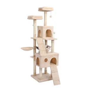Pabrik Grosir Rumah Pohon Kucing Mewah Pohon Kucing Besar Menara Rumah Memanjat Pohon Kucing Peliharaan