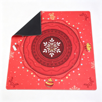 Tapis de table de mahjong de Noël - 33 pouces, 2 mm, polyester, caoutchouc naturel, antidérapant, insonorisant, fabricant en gros sur mesure