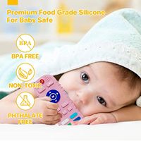 Mainan Gigitan Bayi Silikon Bebas BPA Grosir Pabrik, Dapat Disesuaikan, untuk Bayi Usia 3 Bulan ke Atas