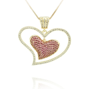 คู่รักวาเลนไทน์ของขวัญวันคู่น่ารักเพทายทองเหลืองจี้สร้อยคอ100รักจริงสร้อยคอ - Product Image 4