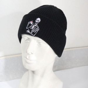 Gorro de Punto de Invierno de Color Sólido, Gorro de Punto con Letras, Gorro de Punto Y2K, Gorro de Punto Bordado 100% Acrílico con Logotipo Personalizado - Product Image 2