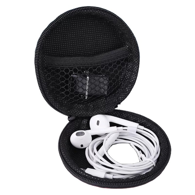 Portable EVA Headphone Case Travel Earbuds Storage Pouch for Data Cable and Electronics