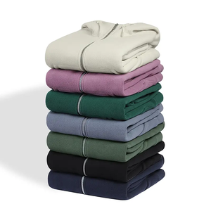 Aoyema Classic Winter Lambskin Unisex Color sólido Cremallera Sudaderas con capucha Cordón de manga larga Sudaderas Casual Abrigo de bolsillo Suelto - Product Image 3