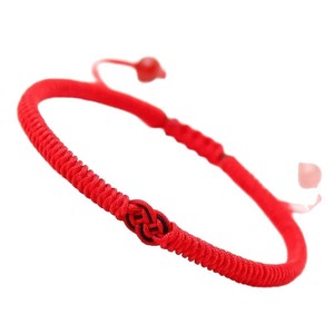 <b>Red</b> And Black Braided Rope <b>Bracelet</b> Double Coin Knot Manual Craft Gift For Couple Summer 2025 Yiwu Origin YM 0338 - Product Image 4