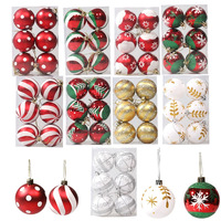Ensembles de Boules de Noël Classiques 6cm en Baril, Colorées et Électroplaquées, Décorations pour la Maison, Fêtes et Bars, Emballage en Boîte Imprimée