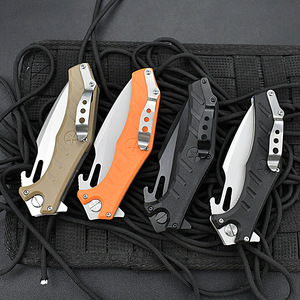 Couteau pliant portable d'extérieur en gros, outils avec manche G10, couteau de camping personnalisé OEM pour applications DIY, acier inoxydable 8CR13MOV - Product Image 4