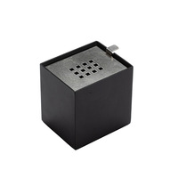 Plateau carré en fer forgé de style japonais pour cérémonie du thé avec couvercle, bac à déchets de thé, support pour théière, plat à eau et vase à fleurs