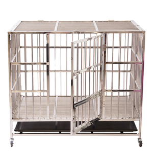 LIZE Sturdy Golden Retriever Samoyed Cat Outdoor Pet Toilet Stainless Steel Foldable <strong>Dog</strong> <strong>Cage</strong> Large and <strong>Small</strong> Size Button Kennel - Product Image 1