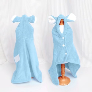 Adjustable Absorbent Solid <b>Pet</b> Bathrobe Towel Quick-Drying Fiber Hooded for Cats and Dogs Winter and Summer - Product Image 4