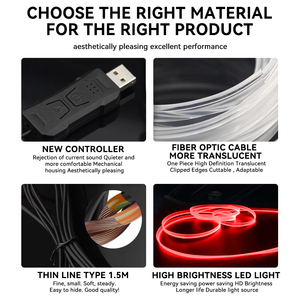 Tira de Luz LED Flexible de 1M-5M RGB 12V 10W, Decoración Interior de Coche, Luz Ambiental, Control Remoto, Iluminación Ambiental Invisible - Product Image 5