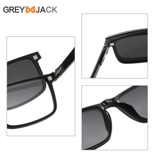 Lunettes de soleil Grey Jack TR90 noires polarisées UV400 pour la conduite de nuit, protection solaire, unisexe, mode et tenues - Product Image 5