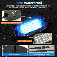 Kit d'éclairage LED tout-terrain 4x4 pour roches, 4/6/8/10 pods, 9W 18W 36W 42W, télécommande APP RGB, étanche, éclairage sous châssis et pas de roue