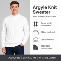 Maßgefertigter OEM & ODM Herren-Pullover Gerippter Strick Langarm Stehkragen Klassischer Herbst Winter Weihnachten Viskose-Polyester-Mischung Weiche Oberteile