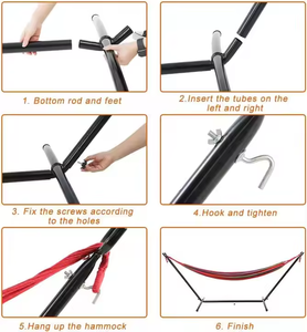 <span class=keywords><strong>Hamac</strong></span> avec <span class=keywords><strong>support</strong></span> amovible, comprend un sac de transport portable, adapté pour la cour, le camping, capacité de 450 lb - Product Image 5