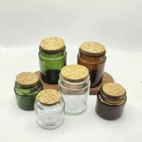 Bocaux à bougies en verre soufflé à la main, vides, en forme de bouteille, de qualité alimentaire, avec couvercles en liège, transparents/ambre/verts, 8 oz, pour DIY Noël, Saint-Valentin, Pâques