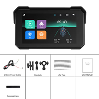 Podofo Pantalla Inteligente de 5 Pulgadas con CarPlay para Motocicletas, Monitor de Navegación para Moto, Estéreo para Auto con Pantalla IPS, CarPlay, Android Auto y Bluetooth