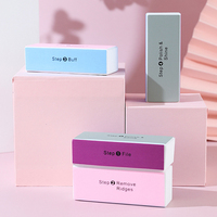 Tampon de lime à ongles carré 4 côtés professionnel populaire personnalisé tampon de bloc d'ongles 4 voies coloré moins cher