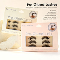 Cils demi-extensions pré-collés pour coins extérieurs, cils moelleux auto-adhésifs, logo personnalisé, OEM, grossiste beauté Royaume-Uni, France, Italie