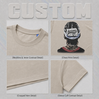 Camiseta de manga corta de algodón puro de 315g, estilo americano, resistente, con diseño de retrato impreso directamente, top informal holgado para hombre